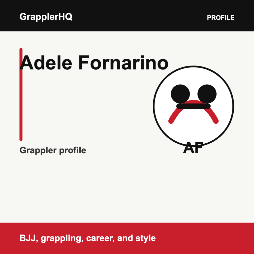 Adele Fornarino grappler profile graphic for GrapplerHQ