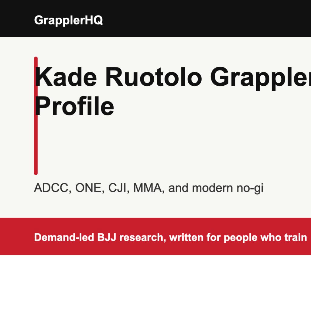 Kade Ruotolo grappler profile graphic for GrapplerHQ