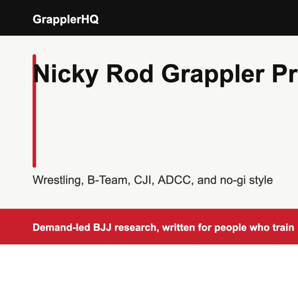 Nicky Rod grappler profile graphic for GrapplerHQ