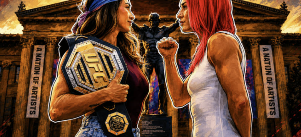 Mackenzie Dern and Gillian Robertson face off before UFC 330 in Philadelphia